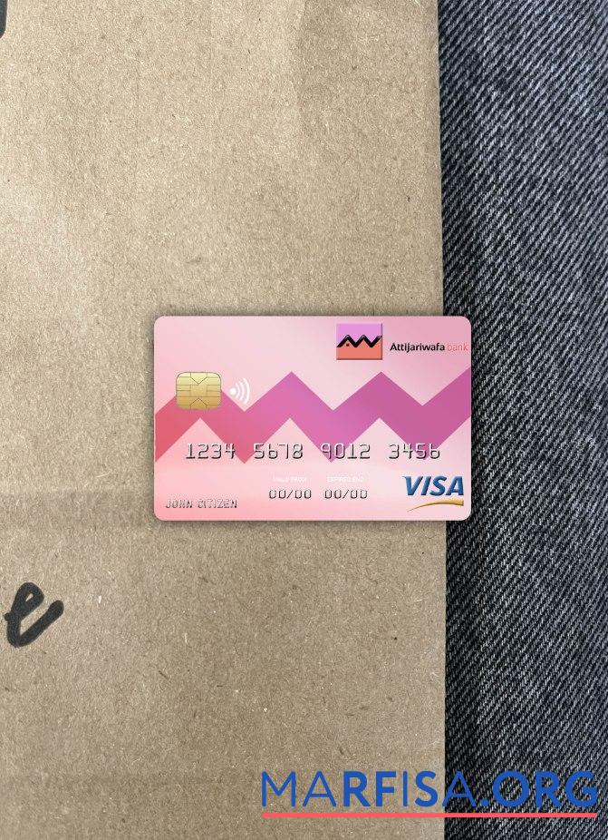 Realistic Côte d'Ivoire Attijariwafa bank visa card photolook front sample